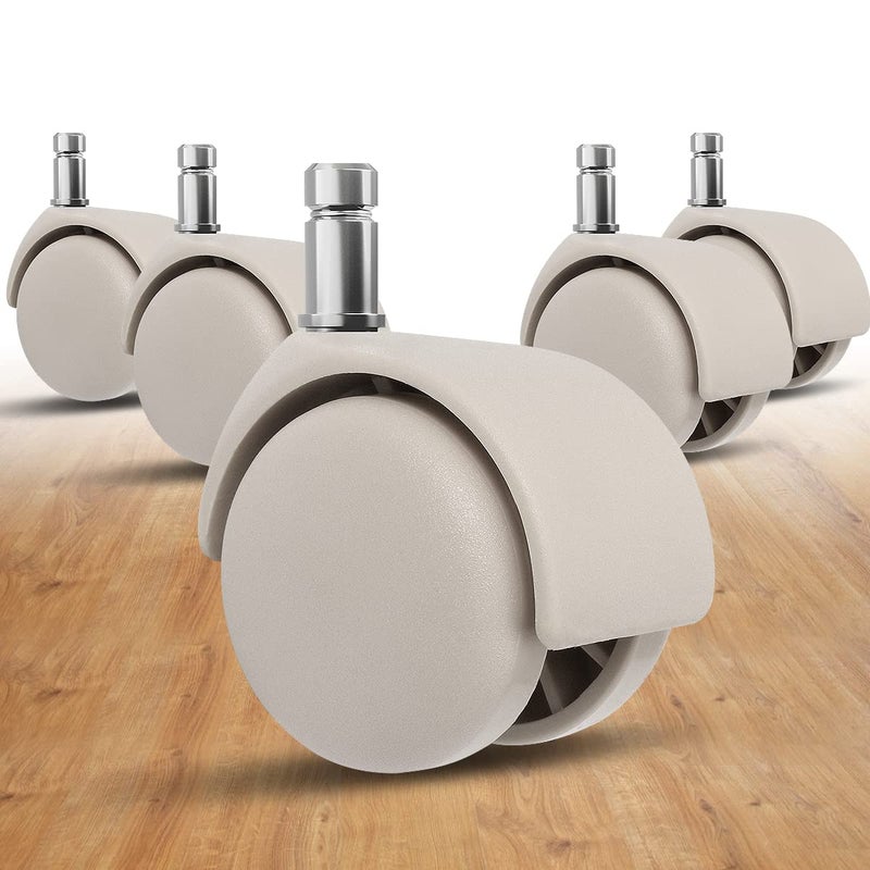 Omyoffice Office Chair Casters, 2" Heavy Duty Caster Wheels Set of 5, Smooth & Quiet Rolling on All Floors, Beige - Image 1